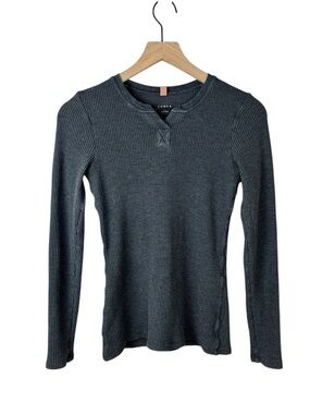 Lunya Long Sleeve Waffle Cotton Lounge Shirt